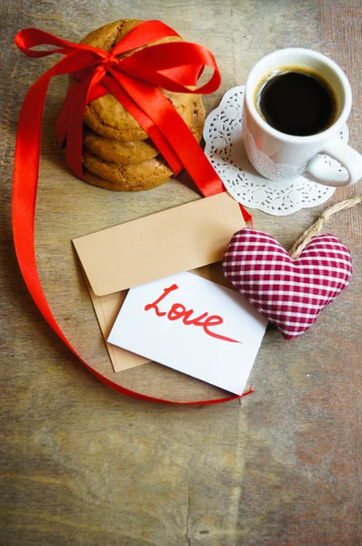 Coffee and hearts — Stock Photo, Image