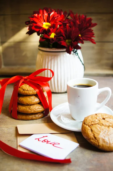 Café y corazones — Foto de Stock