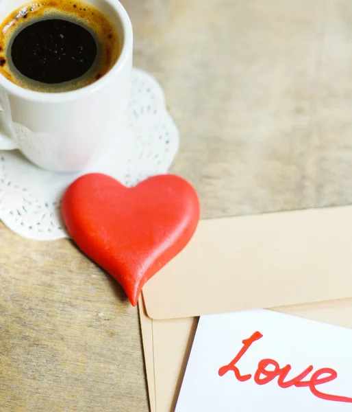 Caffè e cuori — Foto Stock