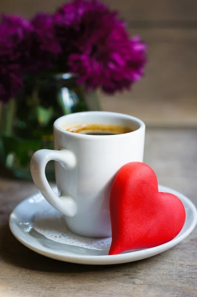 Café y corazones — Foto de Stock