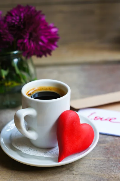 Café y corazones — Foto de Stock