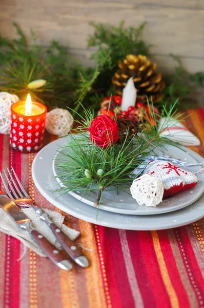 Decoração de mesa de tempo de Natal — Fotografia de Stock