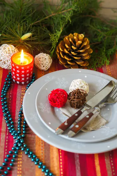 Kerst tijd tabel decoratie — Stockfoto