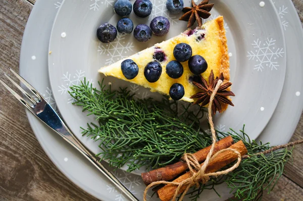 Blaubeerkuchen — Stockfoto