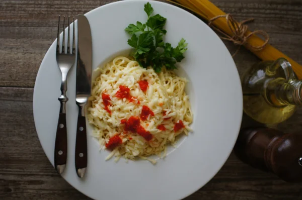 Plaat met pasta — Stockfoto