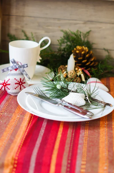 Decoração de mesa de tempo de Natal — Fotografia de Stock