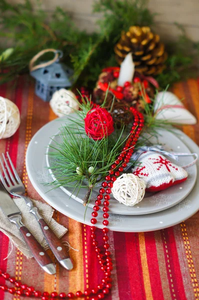 Navidad mesa decoración — Foto de Stock