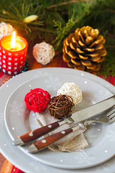 Decoração de mesa de tempo de Natal — Fotografia de Stock