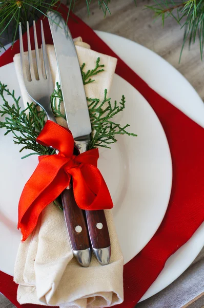 Weihnachtliche Tischdekoration — Stockfoto