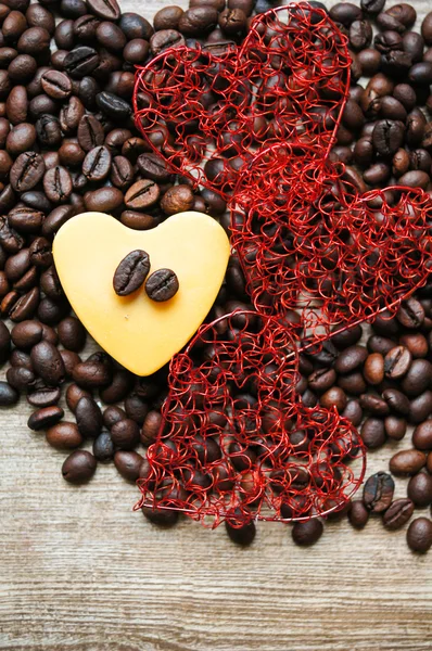 Heart shaped mocca cake — Stock Photo, Image