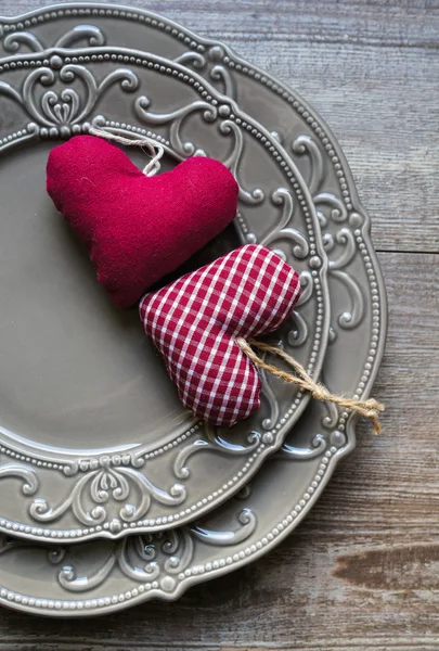 St. Valentijnsdag feestelijke tabel instellen — Stockfoto