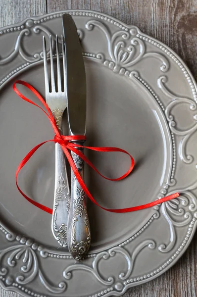 Ensemble de table de fête Saint-Valentin — Photo