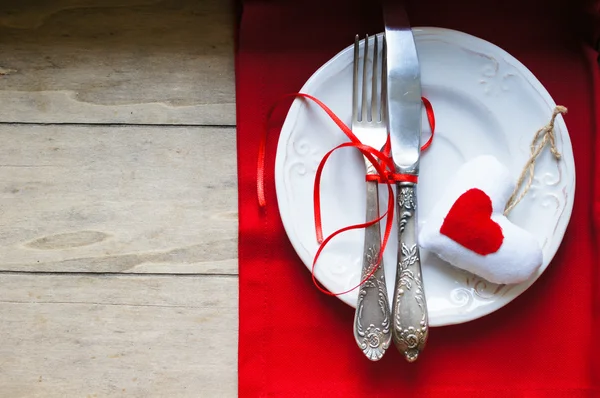 Conjunto de mesa festiva de São Valentim — Fotografia de Stock