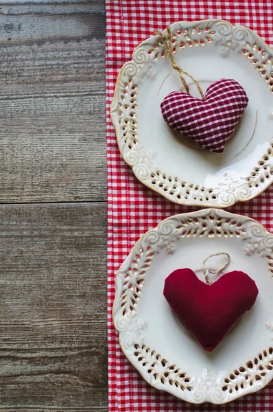 Conjunto de mesa festiva de São Valentim — Fotografia de Stock