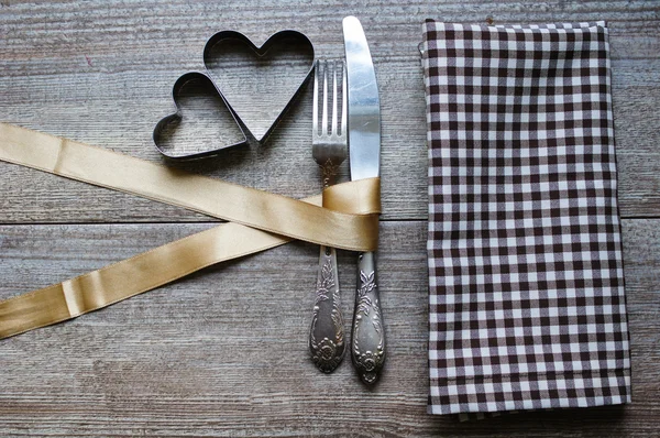 Ensemble de table de fête Saint-Valentin — Photo