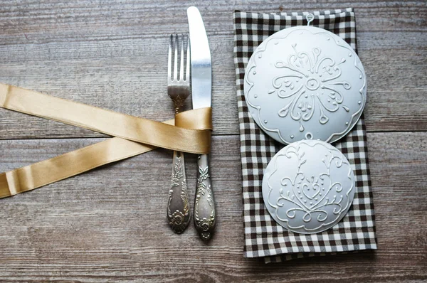 Conjunto de mesa festiva de São Valentim — Fotografia de Stock