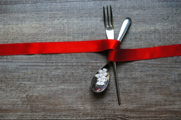 Conjunto de mesa festiva de São Valentim — Fotografia de Stock