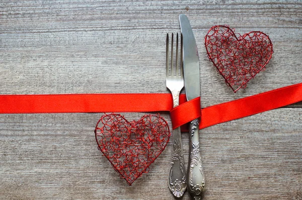 St. Valentine's festive table set Royalty Free Stock Images