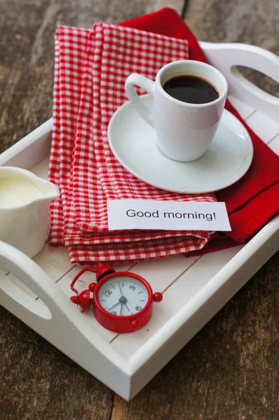 Bom dia e xícara de café — Fotografia de Stock