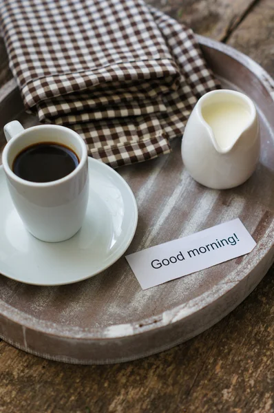 Good morning and cup of coffee — Stock Photo, Image