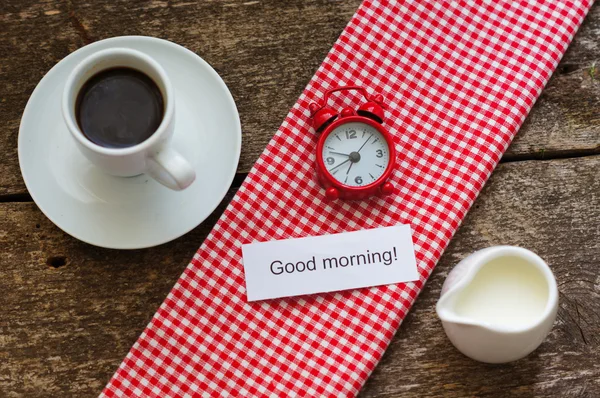 Buenos días y una taza de café — Foto de Stock