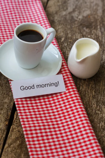 Buenos días y una taza de café —  Fotos de Stock