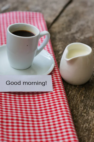 Buenos días y una taza de café — Foto de Stock