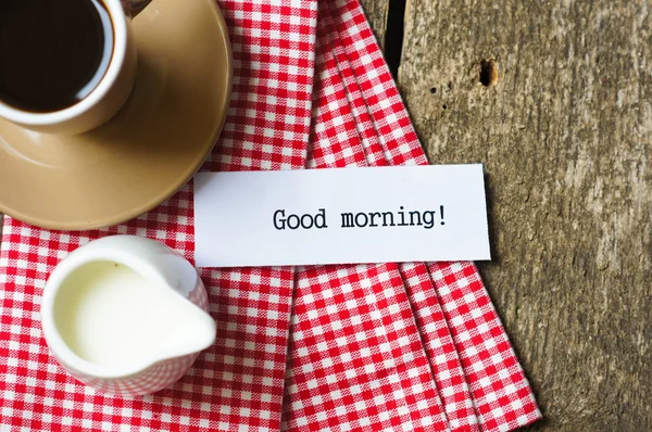 อรุณสวัสดิ์และกาแฟ — ภาพถ่ายสต็อก