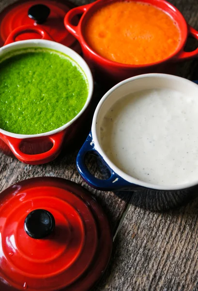 Healthy dinner, vegetable soup — Stock Photo, Image