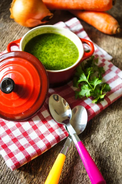 Здоровий обід, овочевий суп — стокове фото
