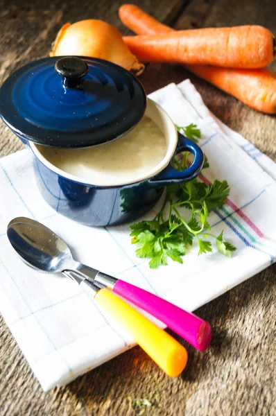 Jantar saudável, sopa de legumes — Fotografia de Stock