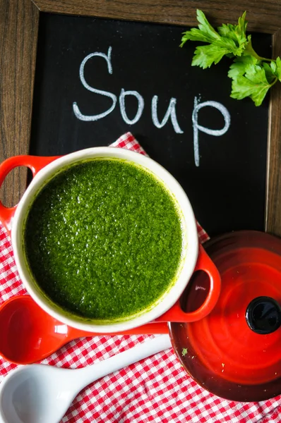 Jantar saudável, sopa de legumes — Fotografia de Stock