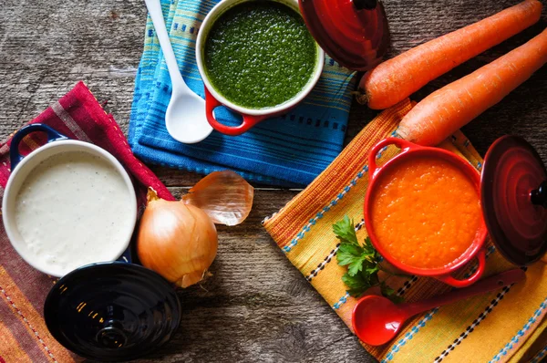 Zdravá večeře, zeleninová polévka — Stock fotografie