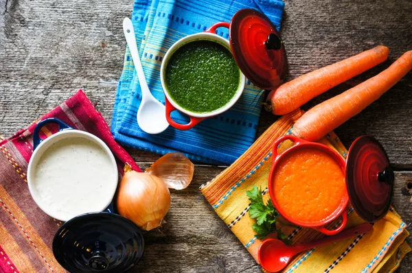 Jantar saudável, sopa de legumes — Fotografia de Stock