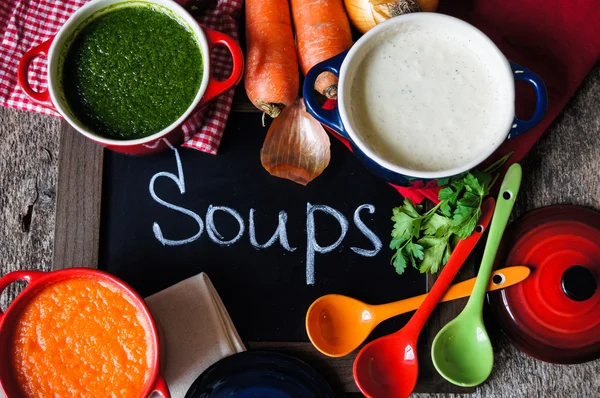 Cena saludable, sopa de verduras —  Fotos de Stock