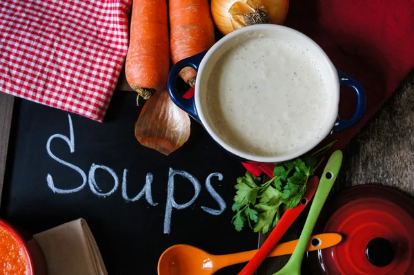 Sağlıklı yemek, sebze çorbası — Stok fotoğraf