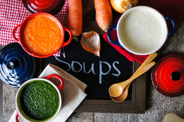 Cena saludable, sopa de verduras —  Fotos de Stock