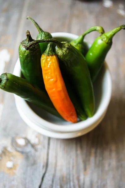 Green banana peppers — Stock Photo, Image