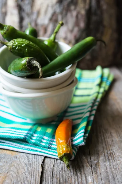 Green banana peppers — Stock Photo, Image