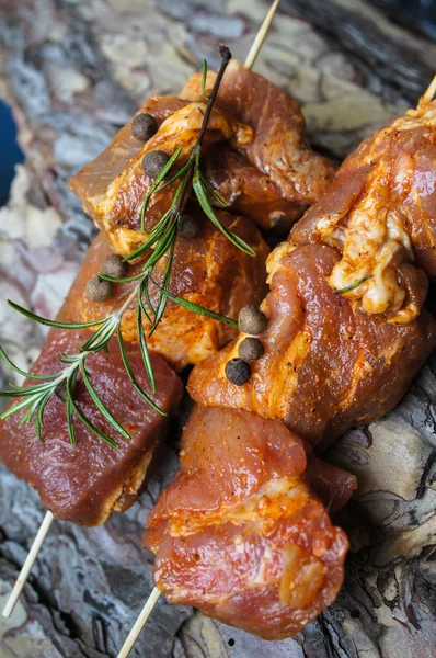 Carne e vinho — Fotografia de Stock