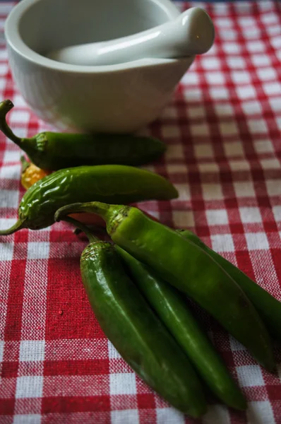 Green banana peppers — Stock Photo, Image