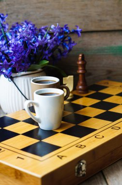 Chess and coffee clipart