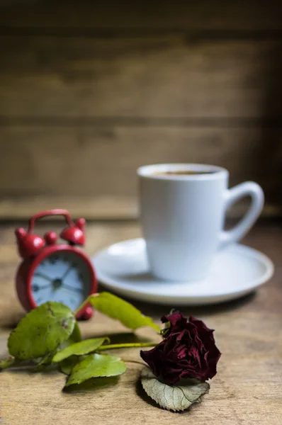 Café y rosa — Foto de Stock