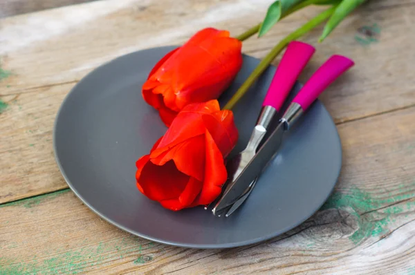 Spring time tableware — Stock Photo, Image