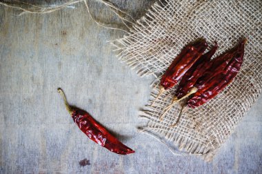 dried hot red chilies clipart