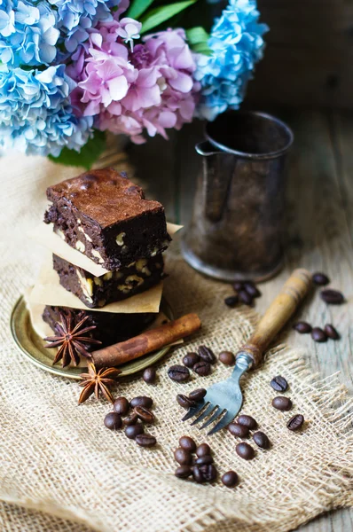 Brownie taart — Stockfoto