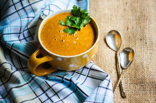 Zelfgemaakte tomaten soep — Stockfoto