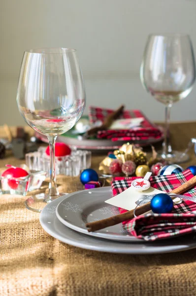 Cenário de mesa de Natal — Fotografia de Stock