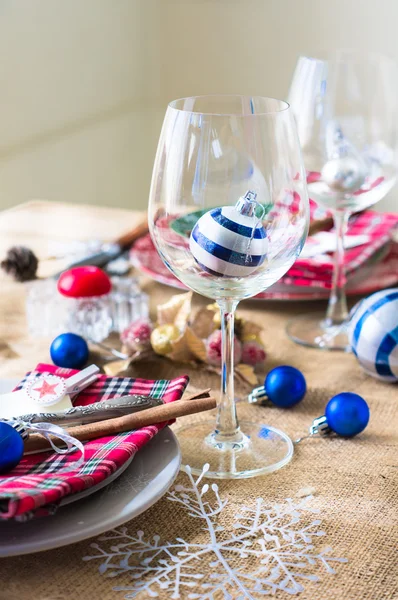 Cenário de mesa de Natal — Fotografia de Stock