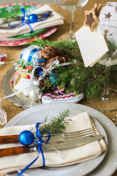 Cenário de mesa de Natal — Fotografia de Stock